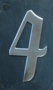 CONTEMPORARY HOUSE NUMBER STAINLESS STEEL 4
